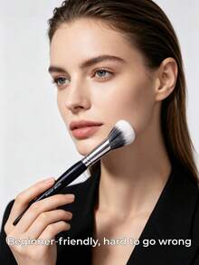 GUOXIAONIU 1PC Angled Blush Brush, Multi‑Use Contour Makeup Brush, Premium Soft Skin‑Friendly Bristles, Strong & Even Powder Pickup, Natural Blending, Beginner‑Friendly For Travel & Daily Makeup - Multicolor - View 9