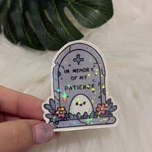 Patience Tombstone, Use Cute Tombstones To Vent, Both Sad And Funny - Vinyl Sticker - Durable Smooth Surface, Self-Adhesive Bumper Sticker, Suitable For Cars, Windows, Laptops, Trucks, Water Bottles - Versatile Durable Design, Car Sticker - Star Film - View 10