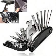 Cycling Essential! 16-In-1 Bicycle Multi-Function Tool, Foldable Portable Repair Wrench Set, Universal Hex Screwdriver - Multicolor - View 1