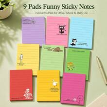 360 Sheets/12 Books Funny Line Sticky Notes, Humorous Cartoon Self-Adhesive Memo Pads, Colorful Office Colleague Gifts, Aesthetic Student Planner Notebook Stationery, School Essential, Halloween, Christmas Gift - one-size - View 2
