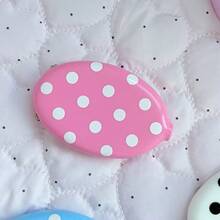 Cute Polka Dot Mini Hard Shell Oval Coin Purse With Bead Chain Keychain, Portable Small Storage Bag For Earphones, Lipstick, Cards, Y2K Sweet Bag Charm For Girls - A - View 8
