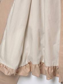 CAREE Women's Autumn/Winter Apricot Lapel Front Zipper Raglan Sleeve Loose Short Jacket - Apricot - View 9