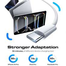 Kabel Pengisian Cepat USB-C ke Type-C 240W 1-3 buah [3.3/6.6/10 kaki], Kompatibel dengan Pengisi Daya Mobil 18/17/16/15/PRO/Pro Max, Kabel Jalinan Anti Kusut Type-C ke Type-C, Cocok untuk Ponsel S25/24, Air/Pro, Aksesori Mobil / Kabel Data Penting untuk Liburan Musim Gugur / Pengisi Daya Ponsel, Kabel Pengisian Cepat Type-C - MultiWarna - View 5