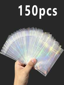 150/50/20/10pcs Anti-Oxidation Jewelry Bags, Disposable OPP Bags, Transparent Jewelry Display Bags, Laser Holographic Jewelry Bags, Suitable For Earrings, Rings And Star Cards - Multicolor - View 29