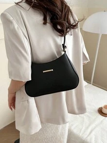 大容量百搭女款單肩包，2026春季新款腋下包，批發女包 - 黑色 - 查看 10