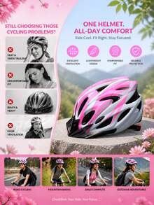 1pc Unisex Adult Cycling Helmet, Ultra-Light Slim Design, Adjustable Head Circumference, Detachable Visor, Plush EPS Inner Layer, Full Ventilation Design, Suitable For Mountain And Road Bicycles - Multicolor - View 6