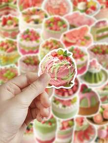 50pcs Ballet Theme Stickers Decoration Phone Case Water Bottle Planner Scrapbook Diary Journal Notebook Luggage Earphone Skateboard Guitar Envelope Greeting Card - Guava Theme - View 7