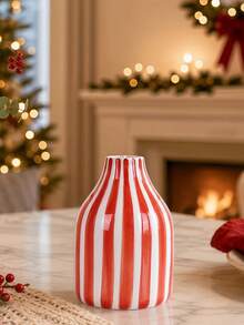 1pc Striped Bulky Diffuser Bottle, Decorative Tabletop Aromatherapy Bottle, For Bedroom Bathroom Desktop Display, Ideal For Home Office Decor - Small Round Bottle - View 9