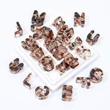 26Pcs 3D Acrylic Leopard Print Letter Beads & 2Pcs Cords, For Bracelets, Necklaces, Bagcharms, Shoelaces, Keychains, Lanyards, Letter Charms For Craft - Brown - View 4