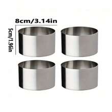 Round Cake Rings Mold, 2*3-Inch Mini Cake & Pastry Ring, Stainless Steel Mousse Dessert Rings Set Cake Cookie Biscuit Cutter Muffin Baking Molds(1/2/4pcs) - Silver - View 10