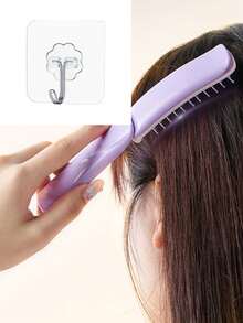2-In-1 Folding Hairbrush With Mirror, Mini Portable Travel Hairbrush, Compact Pocket Comb For Women And Girls, Lightweight Handbag Makeup Bag Hair Styling Tool, Suitable For Travel, Daily Commute, Office, School And Touch-Ups - Multicolor - View 11