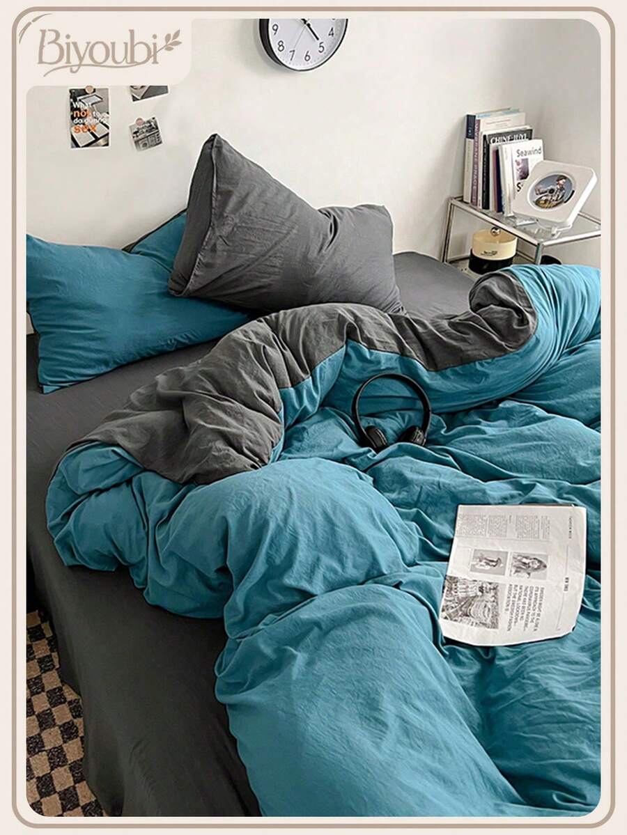 2/3 Piece Soft Duvet Cover Set - Best Luxury Bedroom Bedding Set, Includes 1 Duvet Cover And 1/2 Pillowcase(S) - Affordable Price, Available In Twin, Full, Queen, King, California King Sizes, Suitable For School Use - Blue - View 1