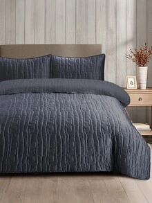 Home Elephant Basic Satin Comforter With Quilted Thread Covers, Queen And King Size - Grey - View 3