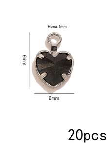 20Pcs Heart Rhinestone Charms,304 Stainless Steel Multicolor Rhinestone Pendants,Charms For Jewelry Making,Diy Necklace Bracelet Making Supplies - Rhinestone Pendant - View 17