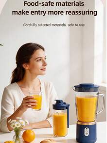 Upgraded Electric Juicer With Built-In 1500mAh Rechargeable Battery: Wireless Portable, Desktop Blender, High Power, Detachable Cup, Easy To Clean Design. Suitable For Making Fresh Homemade Juice, Ideal For Home Kitchen And Office - Multicolor - View 6