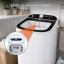 White Westinghouse Secadora centrífuga 8 kg WWCSD1003MG Tapa abatible plástico Cesta acero inoxidable Gabinete anti óxido Funcionamiento silencioso Bajo consumo - Tipo de Enchufe A USA (110-127V) - Ver 9