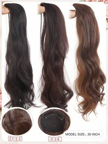 Extensões de Cabelo Cacheado de 20 Polegadas com Clipes BB, Fibra Sintética Resistente ao Calor, Peças de Cabelo Volumizadoras para Uso Diário, Festa e Estilo de Feriado para Mulheres - Multicolorido - Visão 5