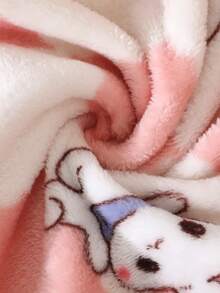 Unisex Baby Pink & White Checkerboard Flannel Zip-Up Jacket With All-Over Cartoon Long-Eared Rabbit Print, Soft Fabric Suitable For Boys And Girls For Autumn/Winter Outings Or Daily Wear - Pink - View 7