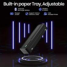 ORICO-Wireless Portable Printer-Thermal Printer, Desktop Inkless Printer, Includes 10 Sheets Of Thermal Folding Paper And 1 Roll Of Thermal A4 Paper. Supports US Letter And A4 Folding Thermal Paper, Suitable For Mobile Phones And Tablets - White - View 2