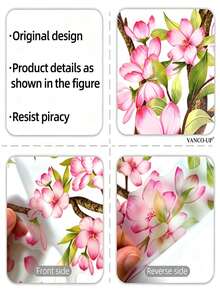 30*90cm 自黏式桃花與蝴蝶 2D 牆貼，居家背景裝飾牆貼，幼兒房裝飾 - 彩色 - 查看 6