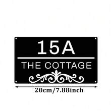 4 Sizes Available! Custom Vintage Scroll Metal House Sign,Address Plaque, Personalized Villa Door Number - Black - View 11