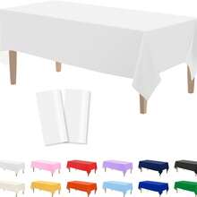 5pcs 137x183cm Disposable Solid Color Tablecloths, Multi-Color PE Material Rectangular Tablecloths, Suitable For Weddings, Parties, Birthday Gatherings, Bridal Showers, Graduation Ceremonies, Baptisms, Banquets, Christmas Parties, Home Decor And Other Occasions. - Multicolor - View 4