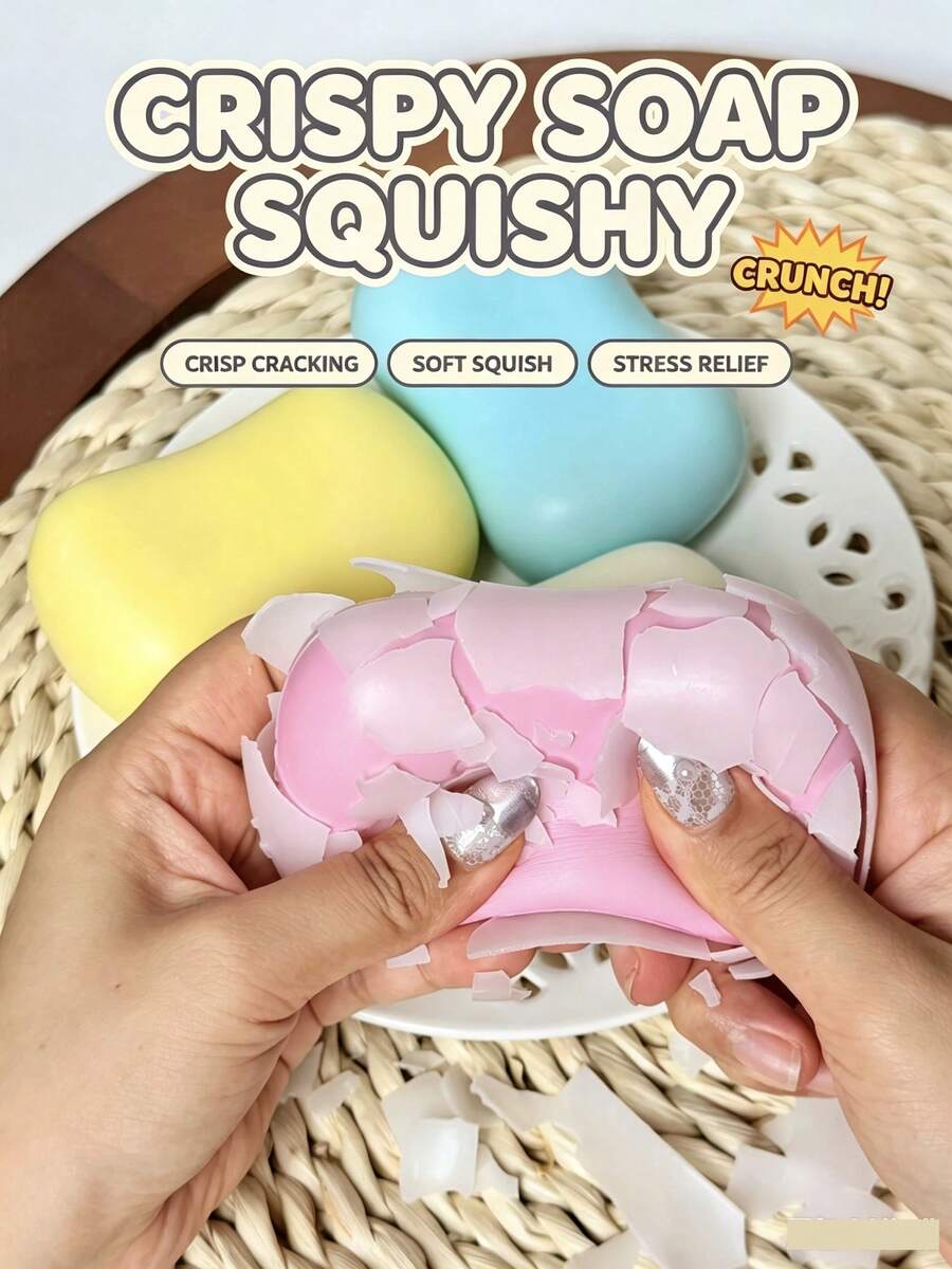 Crispy Squeeze Stress Toy, Makes Satisfying Clicking Sound When Pressed, ASMR Hand Sensory Relaxation Toy, Suitable For Children And Teenagers