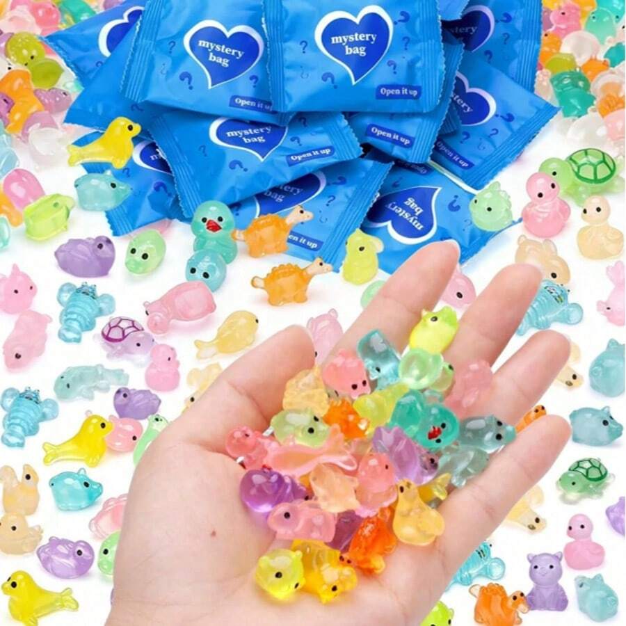 10/30/50pcs Glow In The Dark 3D Animal Toys Mystery Bags - Unique DIY Crafts & Party Favors Toys(Random), Birthday Gift - Multicolor - View 1