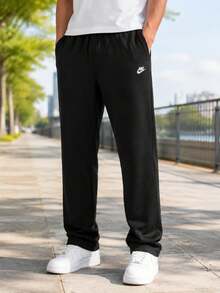 Nike Men's AS M NK CLUB KNIT OH PANT Soft Comfortable Sports Casual Pants FQ4333-010 - Black/White - View 3
