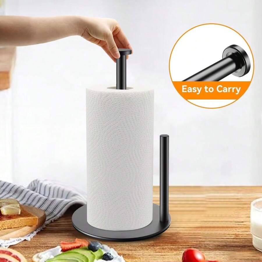 Stainless Steel Paper Towel Holder, Silver, Kitchen Paper Towel Organizer Rack With Weighted Base Countertop Paper Towel Dispenser - Multicolor - View 1