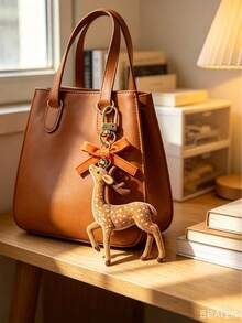 Velvet Bow And Bell Reindeer Bag Charm – Featuring A Velvet Bow And A Bell; Stylish And Practical; Suitable As A Birthday Or Christmas Gift. - Multicolor - View 2