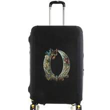 Elastic Luggage Cover, Vintage Glamorous Letter Print Luggage Protective Cover, Stretchable Dustproof Scratch-Resistant Reusable Travel Cover, Suitable For 18-32 Inch Luggage - Black - View 11