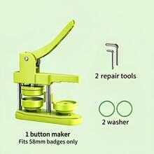 Button Maker Machine 58mm - (3rd Generation) No Installation Required 58mm(2.25 Inch) DIY Badge Button Maker Machine, Comes With 100pcs Button Parts & Images & Round Cutter - Multicolor - View 15