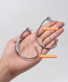 Kingdom 1 Pack Spring Fishing Hooks 3# 5# 6# 8# 10# Carbon Steel Soft Bait Hooks With Spring Lock, Weighted Worm Hooks For Soft Lure Fishing - Black - View 5