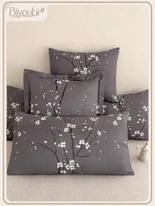 2pcs Soft Microfiber Pillow Covers - Floral Pattern, Hypoallergenic & Breathable, Available In Oversized, Long, Standard, Queen, King, Super King, Euro, Square Sizes, Suitable For All Seasons Bedding Set - Maroon - View 1