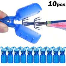 10pcs Squid Hook Protective Covers, PVC Fishing Hook Sleeves, Squid Lure Hook Protection Box, Plastic Hook Safety Caps, Suitable For Large Fishing Lure Hooks - Multicolor - View 1