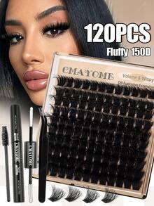 120/140/160/180/200pcs D-Curl Cluster False Eyelashes, 60D/80D/100D/120D/150D High Density, Suitable For Beginners, Thick & Fluffy, Can Be Split For Application, Enlarges Eyes, Lightweight & Reusable, Durable, Soft & Natural, Mixed Lashes Create 3D Dimensional Eye Makeup, Suitable For Home DIY, Portable Travel, Daily Commute Use - Multicolor - View 11