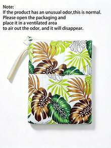 1pc Butterfly Book Sleeve With Zipper, 11.02" X 8.66" Quilted Book Storage Bag With Handle, Padded Protective Cover With Pocket, Floral Pattern, For Book Lovers - Multicolor - View 5
