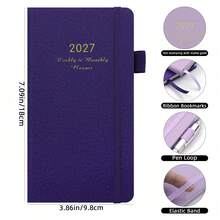 1pc 2027 Pocket Planner, Jan-Dec 2027 Monthly Pocket Planner With Notes, Mini Goal Tracker, Portable Pocket Schedule Notebook, Suitable For Office, Campus Study, Daily And Long-Term Planning And Recording - Multicolor - View 5