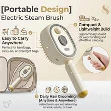 Electric Mist Telescopic Air Cushion Hairbrush, Portable Scalp Massage Comb, Type-C Rechargeable, Anti-Tangle Self-Cleaning Function, ABS Material Daily Hair Care Styling Tool - A - View 3
