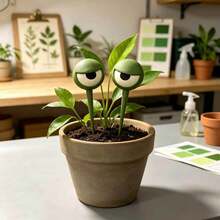 3D Printed Funny Eye Flower Pot Decoration Plug-In Garden Miniature Sculpture Potted Plant Ornament - Googly Eyes - View 7