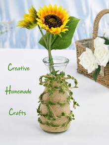 5m/Roll Jute Rope - Heavy Duty Hemp Rope With Green Leaf Pattern And Geological Texture, Rustic Style Rope, Perfect For Wedding, Bedroom, Garden And Party Decoration, Suitable For Gardening, Handicrafts, DIY Projects, Gift Wrapping, Home Decor - Jute Fiber Rope, Christmas Decoration, Christmas Gift Wrapping Rope (1/5m) Optional - Multicolor - View 5
