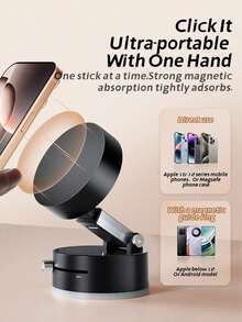 Vacuum Magnetic Suction Cup Folding Swivel Stand 360° Rotation Universal Vacuum Swivel Stand Multi Functional Car Phone Holder - Multicolor - View 2