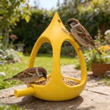 Hanging Bird Feeder For Outdoor Garden, Teardrop‑Shaped Wild Bird Food Dispenser With Drainage Design, Yard Tree Hanging Decor - Multi-color - View 2