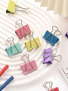Colorful Highly Attractive Long Tail Clips, Suitable For Students To Organize Exam Papers And Exercises, Office To Organize Contracts And Documents, Home To Classify Receipts And Bills, Strong Clamping Force, Secure And Stable Grip, Not Easy To Loosen Or Slip, Compact And Portable, Practical Desktop Stationery Storage Clips (Random Color Shipment) - Multicolor - View 3