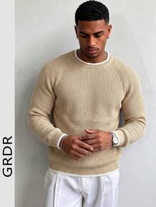 Men's Casual Autumn/Winter Crew Neck Long Sleeve Sweater | Daily Wear | Casual Commute - Apricot - View 5