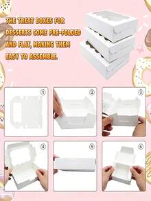 10/30/50pcs White Dessert Boxes,Suitable For Parties, Birthdays And Holiday Gatherings, Durable Food Container, Suitable For Candy, Chocolate, Pastries, Party Gifts, Holiday Packaging And Decorative Packaging - White - View 5