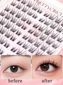 20-Row Glue-Free Large Capacity False Eyelash Book, Fine Hair-Like Mixed Length False Eyelashes, Ultra-Lightweight, Natural Fluffy Curly Effect, Almost No-Feel Comfortable Wear, Daily Eye Makeup - C - View 3