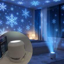 1PC LED Snowflake Projection Light, 360 Degree Rotating Dynamic Projection Night Light, USB Powered Adjustable Angle Stage Light, Indoor Holiday Decoration, Suitable For Room, Christmas, Easter And Party Decoration - Projector Light - View 2