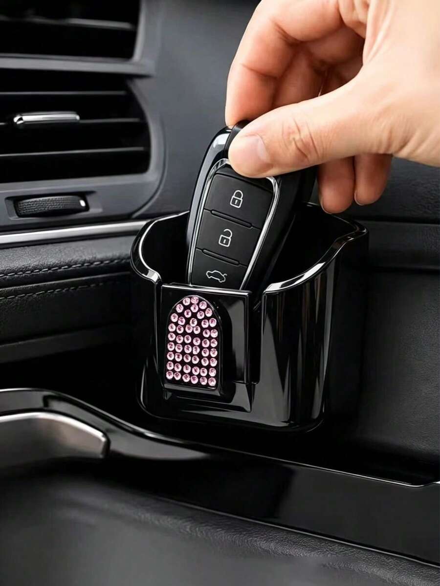 Car Key Storage Box, Multi-Functional Center Console Storage Box And Remote Control Holder, Suitable For Most Car Models Accessories, Car Supplies, Car Storage, Functional Holder, Space-Saving Storage Solution - Multiple Styles - View 1